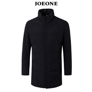 九牧王（JOEONE）羽绒服长款 男士休闲鹅绒舒适保暖羽绒服外套185/108B[56]黑色JR186012T