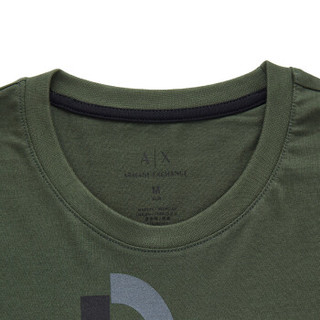 ARMANI EXCHANGE阿玛尼奢侈品男士字母针织T恤衫6ZZTAB-ZJV5Z DARKGREEN-1829 S