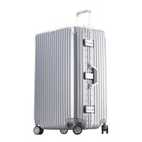 PointKid 铝框拉杆箱运动版男女万向轮32英寸旅行箱加厚款大容量行李箱密码箱包 1701尊贵银