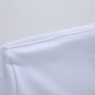 北极绒男装男士白色印花短袖T恤 青年圆领弹力棉t恤衫潮 MDT80026 白色 180/XL