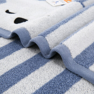 金号毛巾家纺 纯棉毛巾+方巾+浴巾 3件组合套装礼盒  蓝色 含手提袋