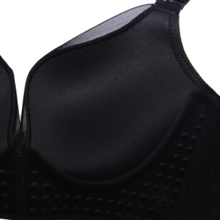 都市丽人无钢圈文胸网纱性感甜美聚拢调整女士内衣2b7505黑色80b