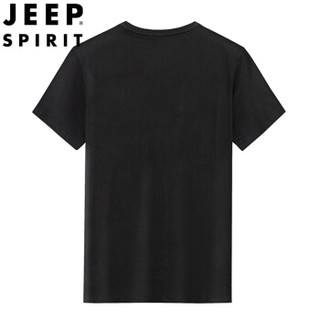 吉普 JEEP 短袖t恤男2019夏季新品纯色基础款上衣中青年打底衫圆领衣服半袖体恤男QM6066 灰色 XL