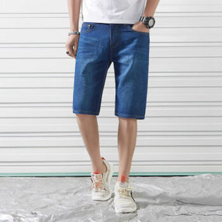 鳄鱼恤（CROCODILE）牛仔短裤 男士2019夏季新款时尚休闲修身舒适短裤 F2025-1-266 蓝色 28码