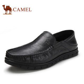 CAMEL 骆驼 柔软牛皮商务轻便休闲皮鞋男 A912211470 黑色 39
