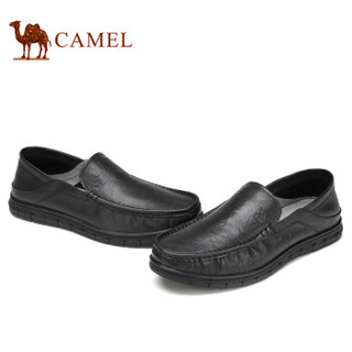 CAMEL 骆驼 柔软牛皮商务轻便休闲皮鞋男 A912211470 黑色 39