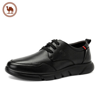骆驼牌 男鞋时尚舒适商务休闲鞋柔软耐磨系带皮鞋 W932263670 黑色 41