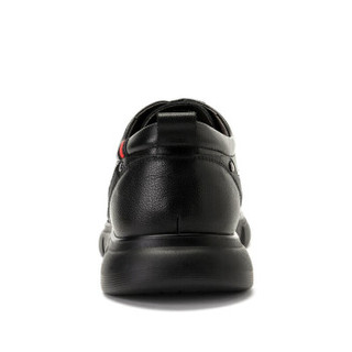 骆驼牌 男鞋时尚舒适商务休闲鞋柔软耐磨系带皮鞋 W932263670 黑色 41