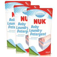 NUK洗衣液NUK婴儿洗衣液袋装750ml*3宝宝衣物清洗液新生儿洗衣液