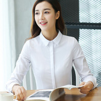 俞兆林 2019秋季新款女装韩版通勤OL上衣打底衫百搭职业长袖衬衫 YWCS196199 白色 L