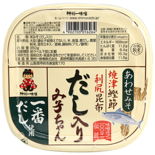 日本进口 神州一 美子鲣鱼昆布味噌 酿造味增酱 味噌大酱汤调味料850g