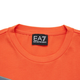 EA7  EMPORIO ARMANI 阿玛尼奢侈品男士迷彩风字母印花针织T恤衫 3GPT25-PJP6Z ORANGE-1683 L