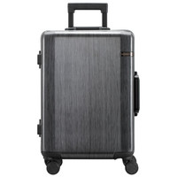 瑞动（SWISSMOBILITY）行李箱细铝框拉杆箱20英寸万向轮登机箱时尚旅行箱 5200 黑色拉丝
