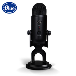 Blue Yeti Studio 手机麦克风电容话筒 有线K歌唱吧喊麦游戏直播声卡电脑通用 幽影黑