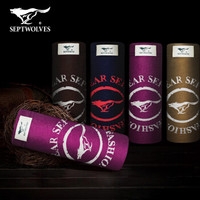 七匹狼男士内裤平角裤纯棉内裤男全棉透气中腰四角裤大码短裤 4条装 纯色深邃款 L