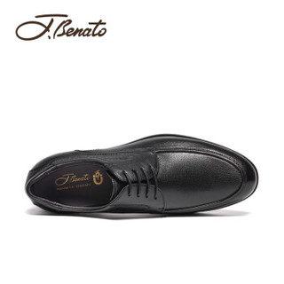 宾度（J.Benato）男士商务正装休闲英伦系带软皮鞋 8C504 黑色 42
