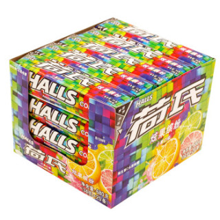 荷氏 halls 炫果缤纷 清凉零食糖果 什果口味维生素c水果味糖 34g*20
