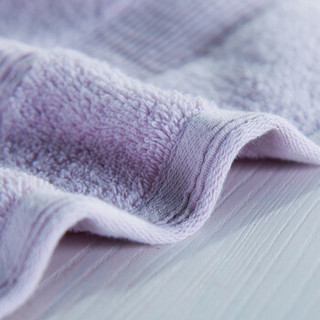 瑞卡丝 毛巾家纺 纯棉强吸水加厚毛巾 两条装 紫/米 75*34cm