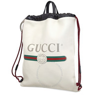 银联爆品日：GUCCI 古驰 Printed Logo Leather 双肩包