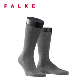 FALKE 德国鹰客 Tiago 丝光棉罗纹商务正装长中筒男袜 浅灰色light greymel. 43-44 14662-3390-43