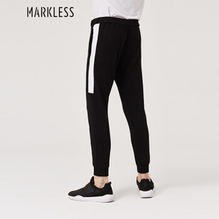 MARKLESS 卫裤男运动裤纯色小脚修身休闲长裤青年CLA8822M黑色170/M（2.4尺）