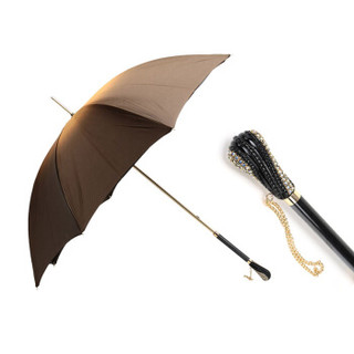 Pasotti 葩莎帝 女士繁花系列黄色橄榄绿渐变聚酯纤维双层布手杖式雨伞遮阳伞 WF24