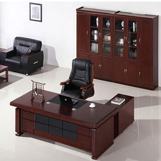 驰界（chijie）大班台老板桌办公桌实木皮总裁桌经理办公桌