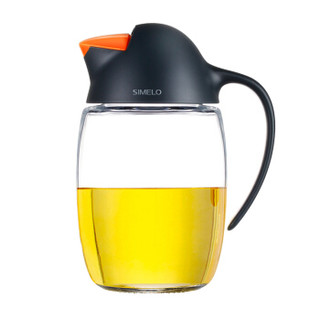 SIMELO（施美乐）首尔风情玻璃企鹅自动开合油壶调味料瓶620ML(橙黄)