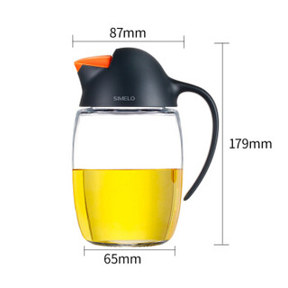 SIMELO（施美乐）首尔风情玻璃企鹅自动开合油壶调味料瓶620ML(橙黄)