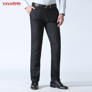 鸭鸭（YAYA）西裤男商务正装裤修身长裤子抗皱免烫 灰色西裤 深灰色 36