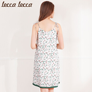 lecca lecca 拉可莉卡睡衣女春秋季吊带公主睡裙家居服可外穿睡衣  LC182MA-WL311白底小碎花 l