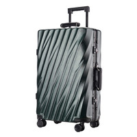 PointKid 铝框拉杆箱20英寸万向轮出差旅行箱时尚个性男女密码锁登机箱包 1708军绿色