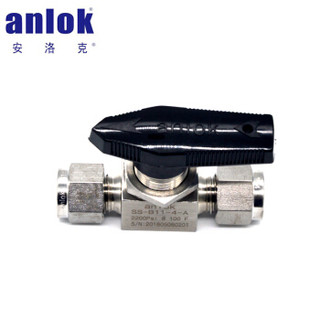 安洛克 anlok 阀门 球阀  英制一体式卡套球阀SS-B11-4-A规格1/4 金属色 1/4厂家直销