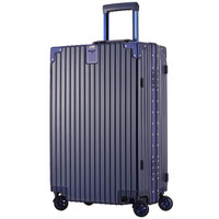 瑞界（SWISSALPS） 万向轮拉杆箱26英寸复古铝框旅行箱男女TSA密码锁行李箱 SA-162038情迷蓝