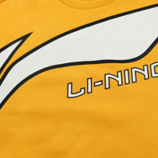 李宁li-ning 运动时尚系列男女同款宽松套头无帽卫衣awdp708-6 油黄色