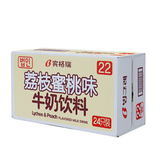 韩国进口  宾格瑞 （BINGGRAE） 荔枝蜜桃味牛奶饮料200ml*24