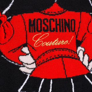 MOSCHINO 莫斯奇诺 猪年新款圆领针织衫 女款 黑色 XS码 D1A0991 1000 1555 XS