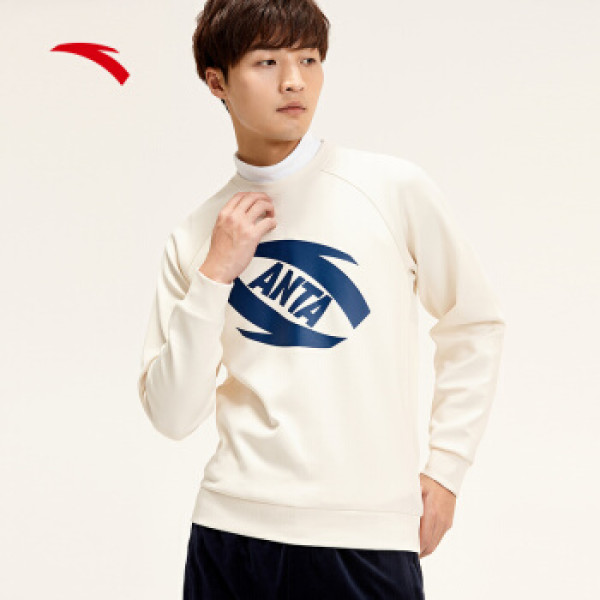 商品安踏anta官方旗舰 95918728 男卫衣 新款logo图案撞色针织卫衣潮