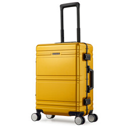 美旅拉杆箱 时尚简约男女行李箱轻盈大容量飞机轮旅行箱 20英寸登机箱 TSA密码锁TP4黄色