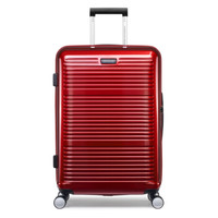 美旅拉杆箱 25英寸PC材质行李箱外置拉杆设计大容量旅行箱 顺滑八轮TSA密码锁TI4酒红色