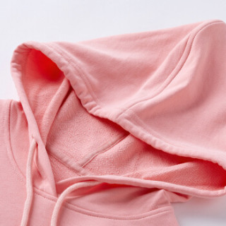 拉连帽抽绳卫衣女2019女装新品刺绣简约百搭上衣 q91a0525026 虾粉色