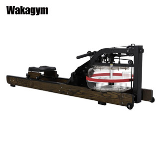 哇咖（Wakagym）负氧离子榆木划船机水阻家用双轨实木划船器健身器材