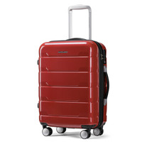 新秀丽旗下 卡米龙拉杆箱行李箱男旅行箱女密码箱托运箱时尚轻商务轻盈格纹BB1骚乱红色24英寸