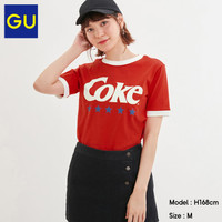 GU 极优 Coca-Cola可口可乐合作款 322452 女装印花短袖T恤