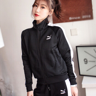 彪马PUMA 女子 夹克 CLASSICS T7 TRACK PT 针织外套 579060 01黑色M码