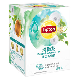 立顿Lipton  花草茶 清衡茶 蒲公英茶 蒲公英绿茶  三角茶包袋泡茶叶调味茶3g*15包