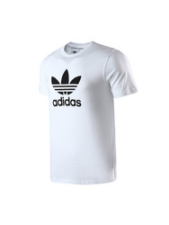 adidas阿迪达斯三叶草男子短袖T恤logo休闲运动服CW0710 CW0710白色 2XL