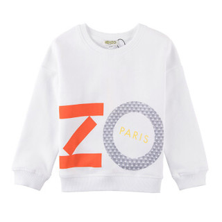 KENZO KIDS 高田贤三 奢侈品童装 19春夏新品 女童白色棉质卫衣 KN15058 01 10A/10岁/140cm