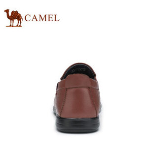 骆驼（CAMEL） 牛皮平底软底休闲商务皮鞋男 A912287430 黄棕 39