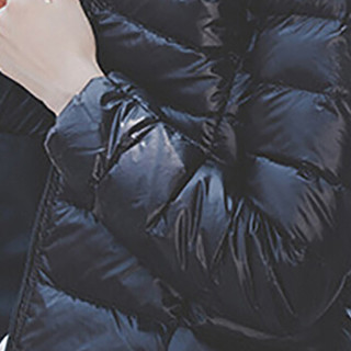 朗悦女装 2019冬季新款韩版羽绒服女轻薄款学生保暖外套短款休闲立领外套 LWYR189403 黑色 L